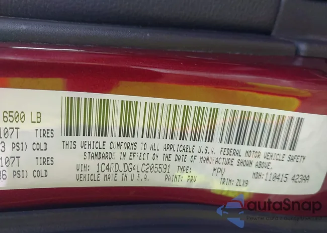 1C4RDJDG4LC205591: 43274777