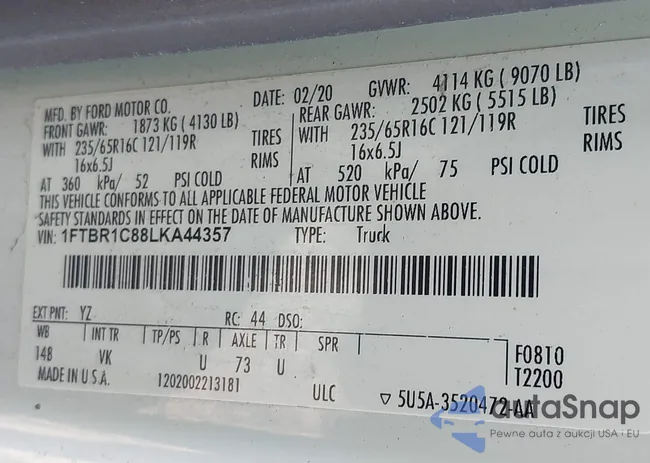 1FTBR1C88LKA44357: 43275925