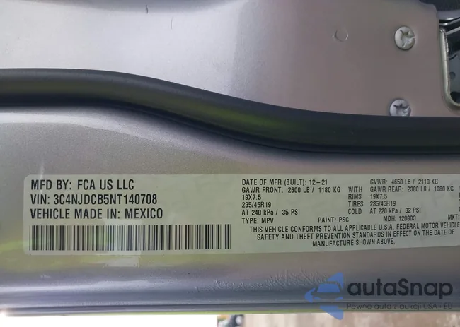 3C4NJDCB5NT140708: 43275980