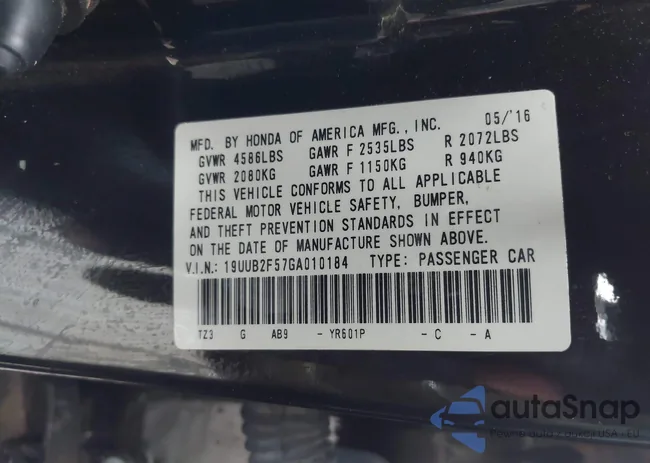 19UUB2F57GA010184: 43275996