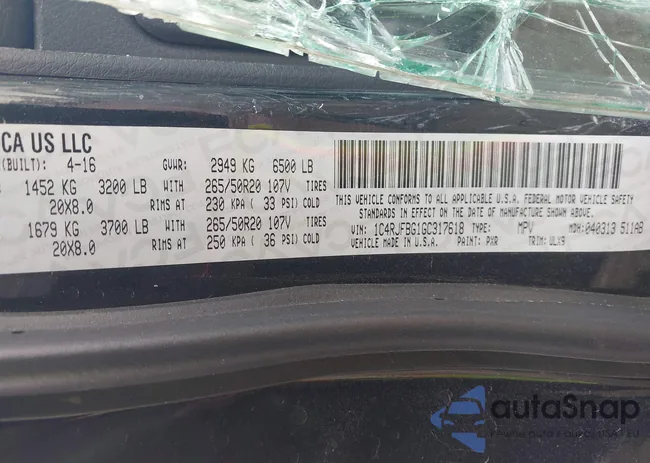 1C4RJFBG1GC317618: 43276016