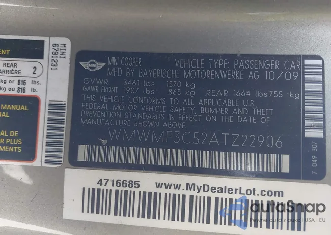 WMWMF3C52ATZ22906: 43276151