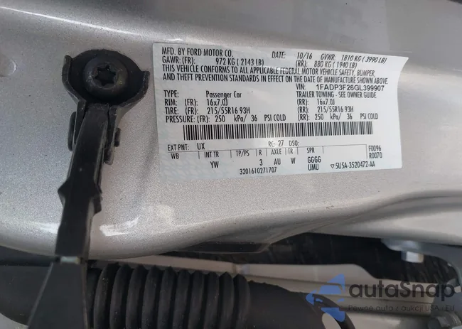 1FADP3F26GL399907: 43276186