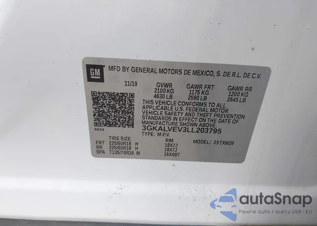 3GKALVEV3LL203795: 43276205