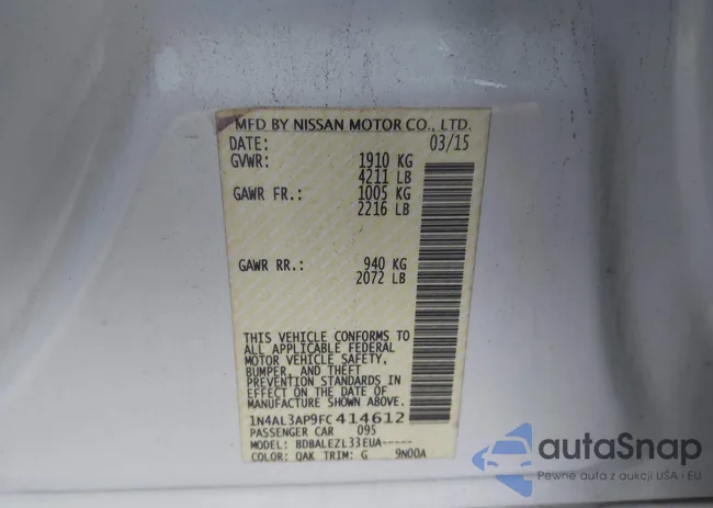 1N4AL3AP9FC414612: 43276209