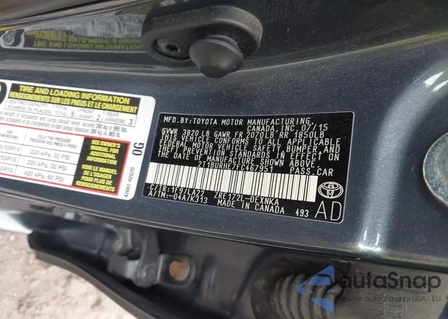 2T1BURHE7FC467951: 43276213