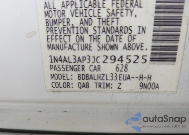 1N4AL3AP3JC294525: 43276276