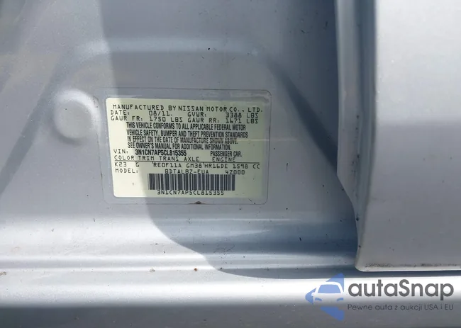 3N1CN7AP5CL815355: 43276285