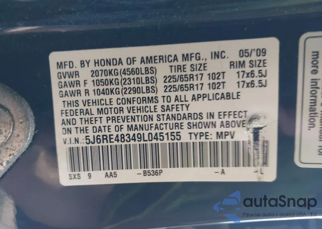 5J6RE48349L045155: 43276292