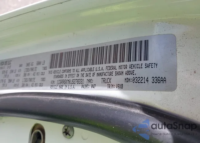 1C6RR6KM0JS278331: 43276321