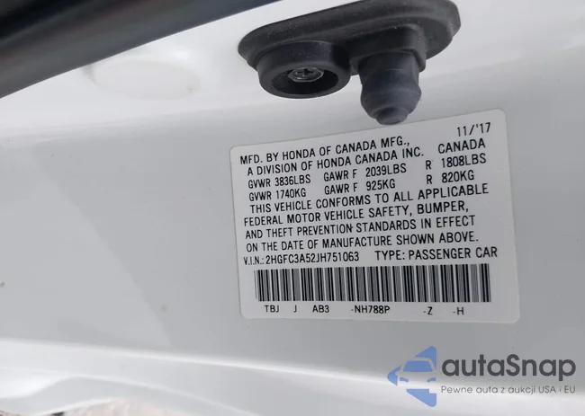 2HGFC3A52JH751063: 43276337