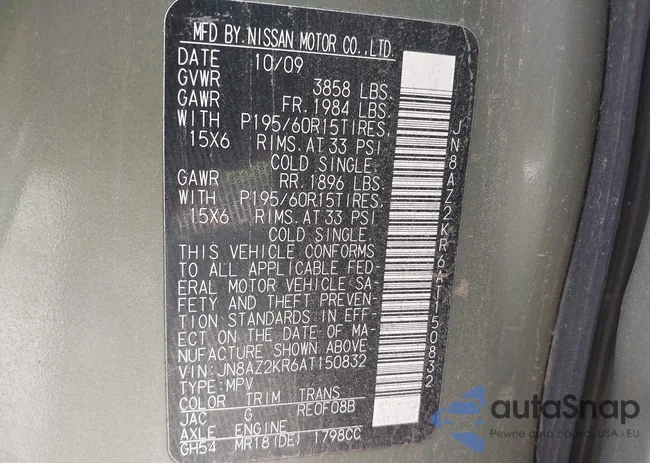 JN8AZ2KR6AT150832: 43275468