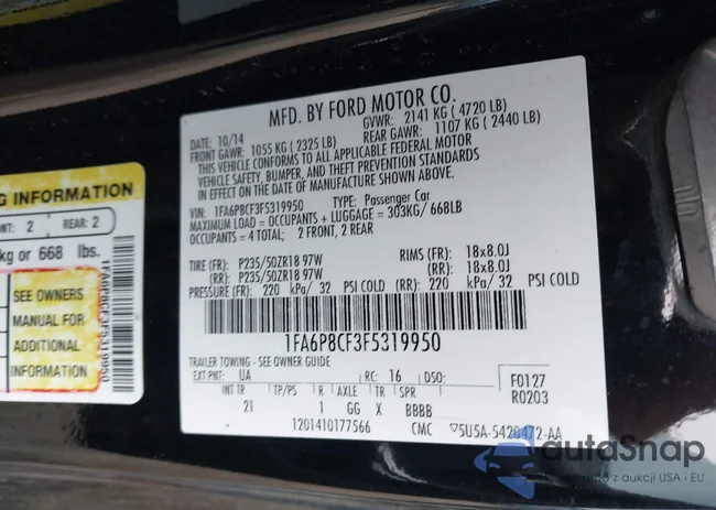 1FA6P8CF3F5319950: 43275482