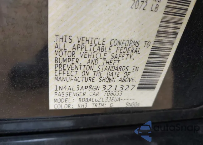 1N4AL3AP8GN321327: 43275501