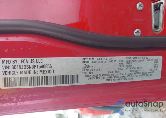 3C4NJDBN9PT540656: 43275530