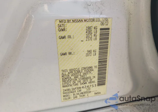 1N4BL3AP3DN424753: 43275533