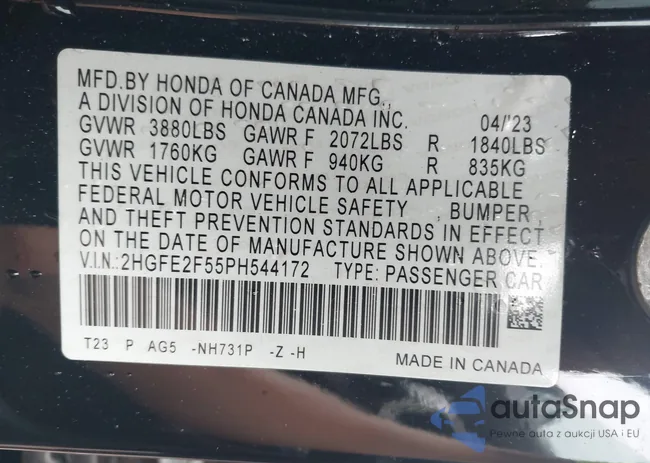 2HGFE2F55PH544172: 43275572