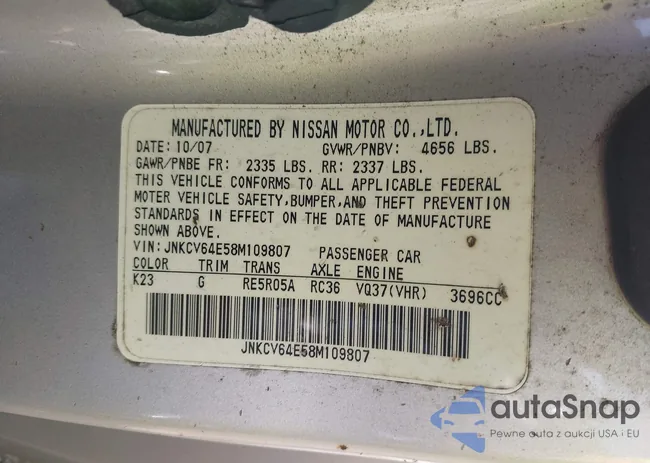 JNKCV64E58M109807: 43275616