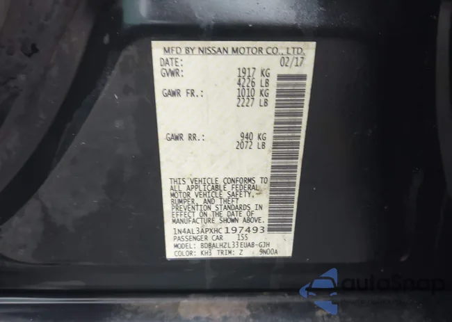 1N4AL3APXHC197493: 43275741