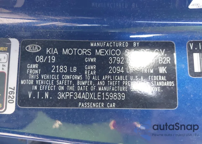 3KPF34ADXLE159839: 43275783