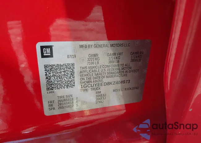 1GCUYEED8KZ404973: 43276842