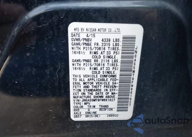 JN8AS5MT9FW661827: 43277010