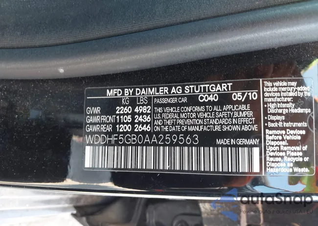 WDDHF5GB0AA259563: 43277023