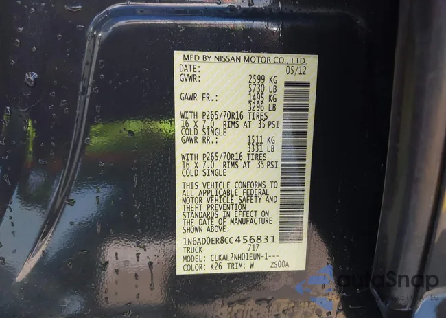 1N6AD0ER8CC456831: 43277076