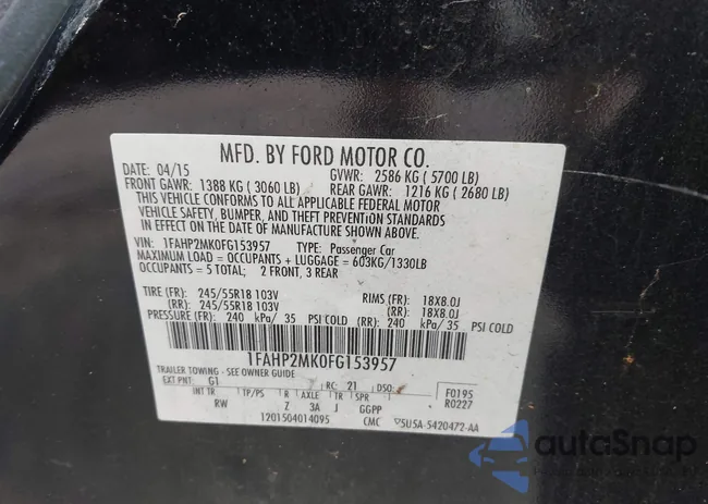 1FAHP2MK0FG153957: 43277093