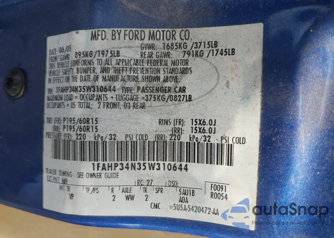 1FAHP34N35W310644: 43277108