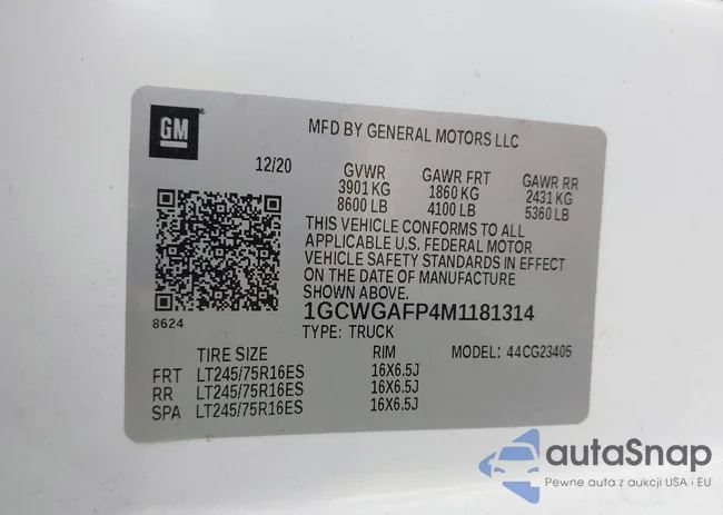 1GCWGAFP4M1181314: 43277199