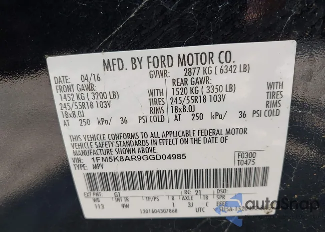 1FM5K8AR9GGD04985: 43277297