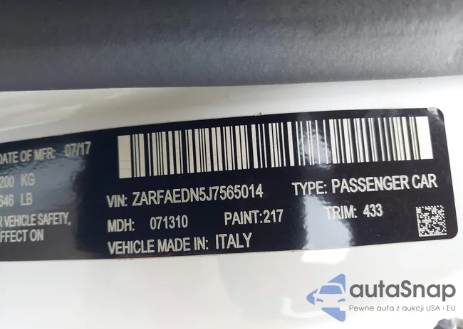 ZARFAEDN5J7565014: 43277355