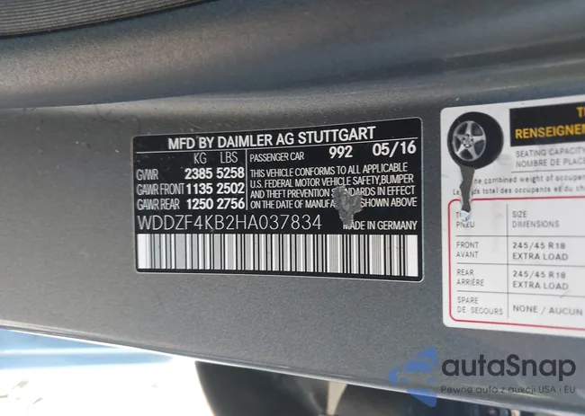 WDDZF4KB2HA037834: 43276417