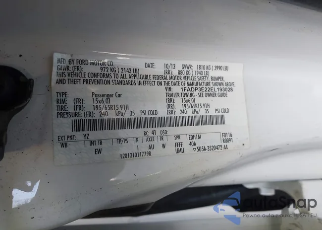 1FADP3E22EL193028: 43276525