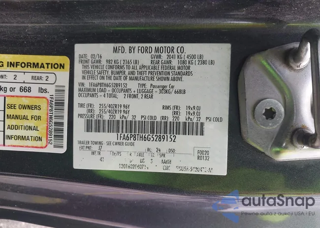 1FA6P8TH6G5289152: 43276587