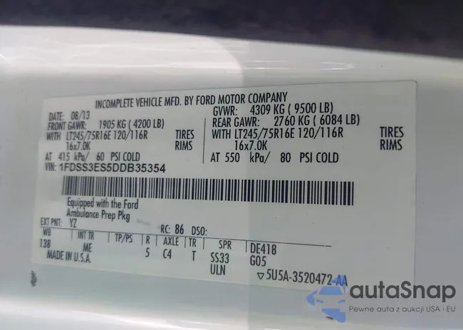 1FDSS3ES5DDB35354: 43277877