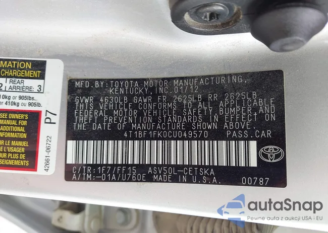 4T1BF1FK0CU049570: 43277991