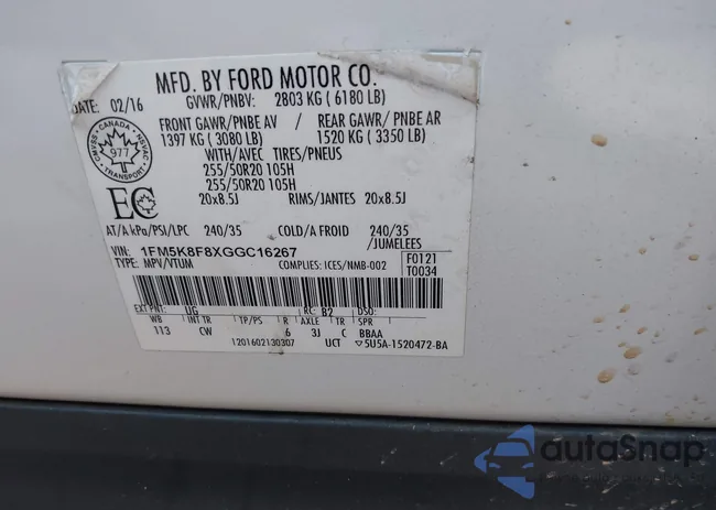 1FM5K8F8XGGC16267: 43278084