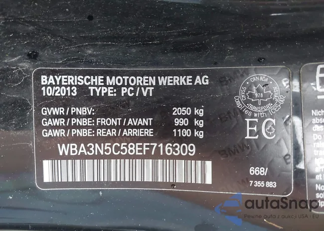 WBA3N5C58EF716309: 43278174