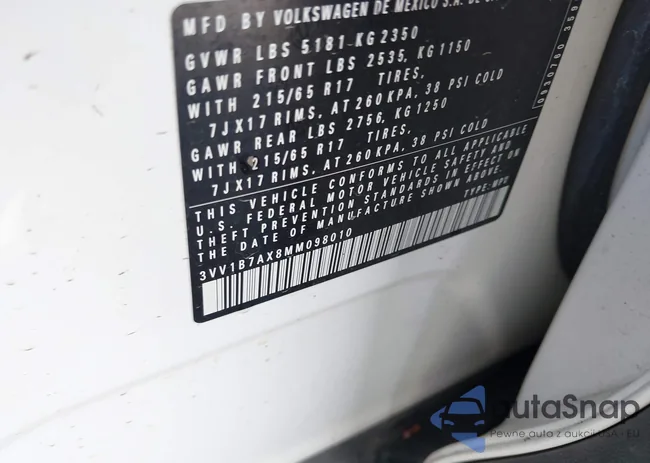 3VV1B7AX8MM098010: 43278253