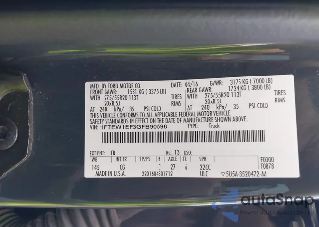 1FTEW1EF3GFB90598: 43278316