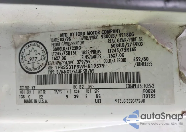 1FBSS31F8WHB19579: 43278350