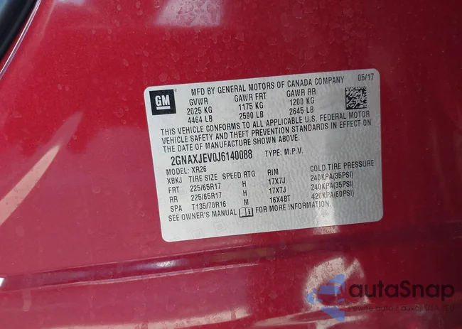 2GNAXJEV0J6140088: 43277427