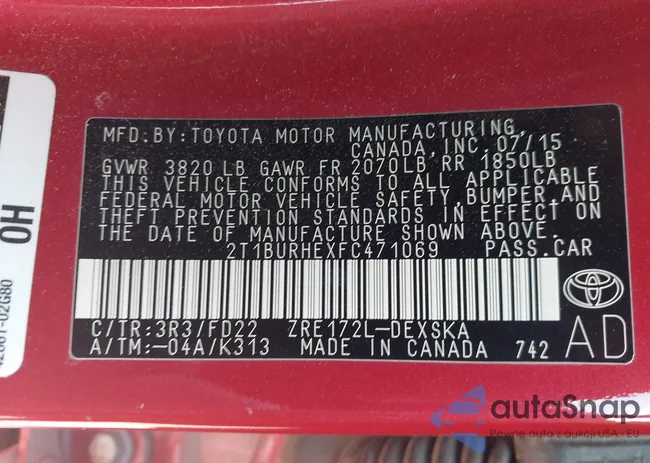 2T1BURHEXFC471069: 43277483