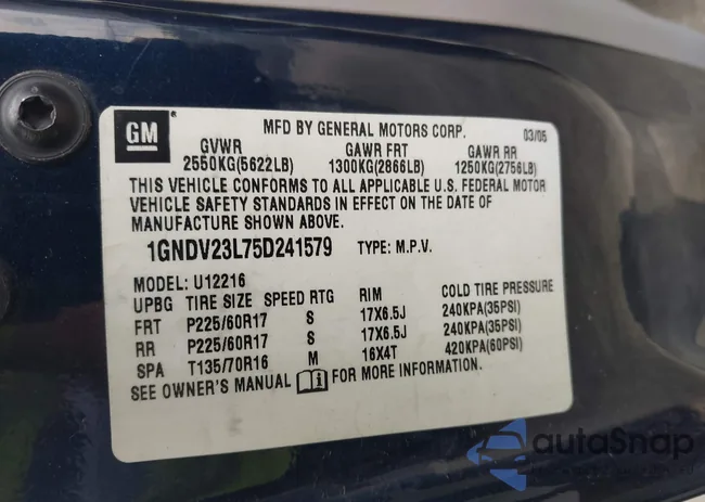 1GNDV23L75D241579: 43277520