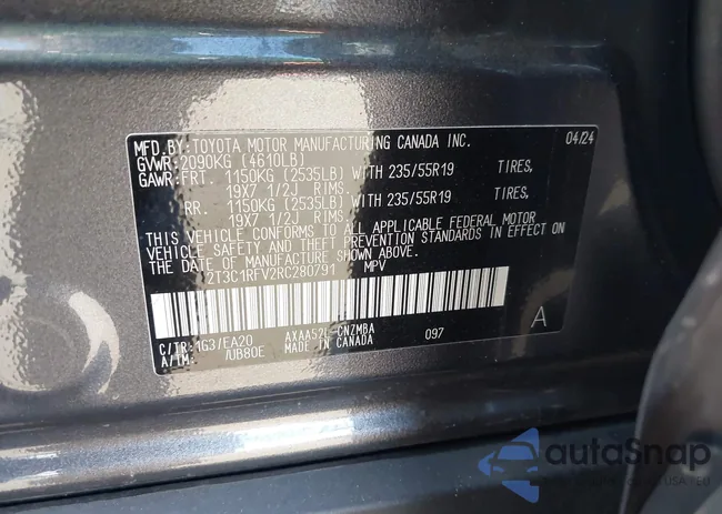 2T3C1RFV2RC280791: 43277544