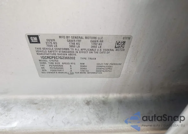 1GCRCPEC7GZ366392: 43278836