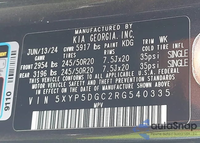 5XYP5DGC2RG540335: 43278895