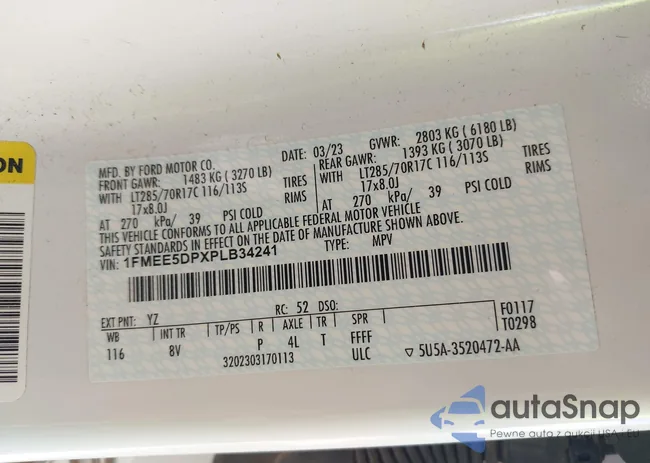 1FMEE5DPXPLB34241: 43278899